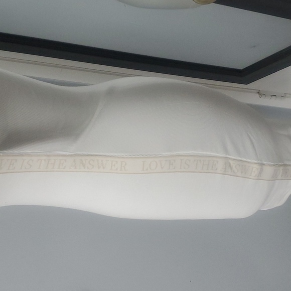 NWT SPIRITUAL GANGSTER WHITE RIBBED LOVE IS THE ANSWER BODYCON LONG SLEEVES XL&S - Picture 6 of 15